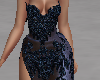 dark blue satin gown