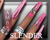 Slender Girly Pink Nails