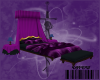 {D}purple canopy bed