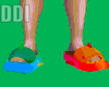 Neon Shark Sandals