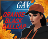 ORANGE BLACK BALLCAP - F