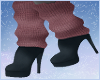 .red leg warmer heels