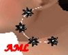 Black flowers earrings 