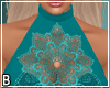 Teal Lace Cut Halter