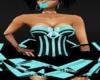 aqua/blck corset