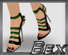 *BB blk n green heels