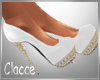 white n gold heels