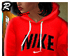 Nike Cropped Hoodie Red