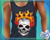 flaming skull tank top