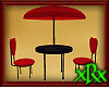 Table & chairs blk/red