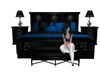 Blue Balck Bed With Pose
