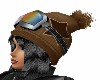 BROWN SKI HAT/BLK HAIR