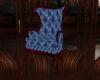Blue Leather Wingback