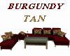 BURGUNDY AND TAN COUCH
