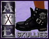 X Leather Skull Boots