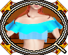 QO Blue Offshoulder Top