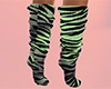Green Tiger Stripe Socks Tall (F)