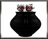 Black/Red Vase & Flowers