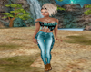S4E Lace Teal Jeans
