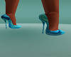 Teal,Babyblue glit Pump