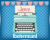 Love Typewriter Sticker