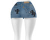 chrome denim skirt