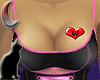 W heart breast tattoo