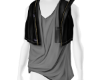 Black Grey Vest Tees