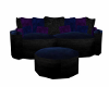 blue black purple couch