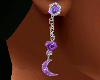 Purple Rose Moon Earring