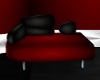 Black red sofa