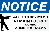 Zombie Notice Wall Sign