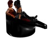 Red and PVC Cuddle Chair