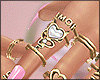Pink Nails + Rings