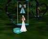 teal/black heart swing