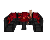 red black club couch