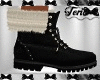 Black Raw Wool Boots