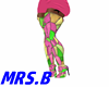 green&pink tile boots