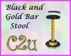 C2u Blk/Gold Bar Stool