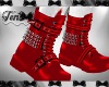 Red Punk Ankle Boots