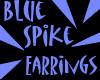 Blue/Diam Spike Earrings