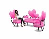 Pink heart sofa