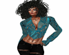 Teal Embroider Top