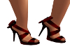 Dark red bow heels