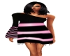 Black Pink Stripped Mini