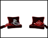 Red Velvet Pillow Chairs
