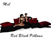 Red Black Pillows 6P