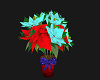Red and Teal Poinsettia