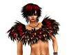 red black feathers top