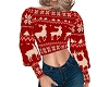 *Red Xmas Crop Sweater*